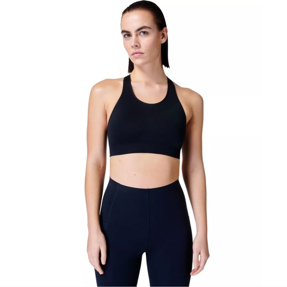 NWT $44 Sweaty Betty [ Medium ]‎ Stamina Racerback Sports Bra in Black - Picture 13 of 14